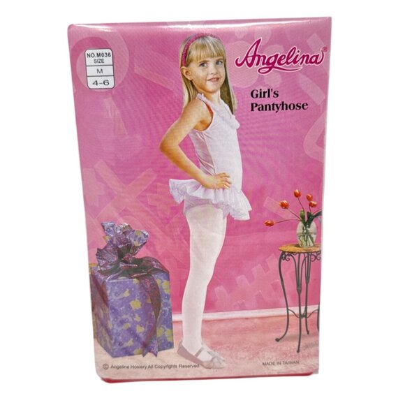 Angelina Girls Pantyhose Size M 4-6 Red Nylon - Picture 1 of 2